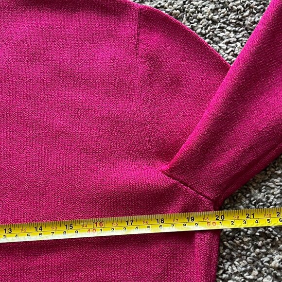 St John Sweater Womens Medium Bright Pink Feminine Chic Vneck Pullover - Picture 7 of 8